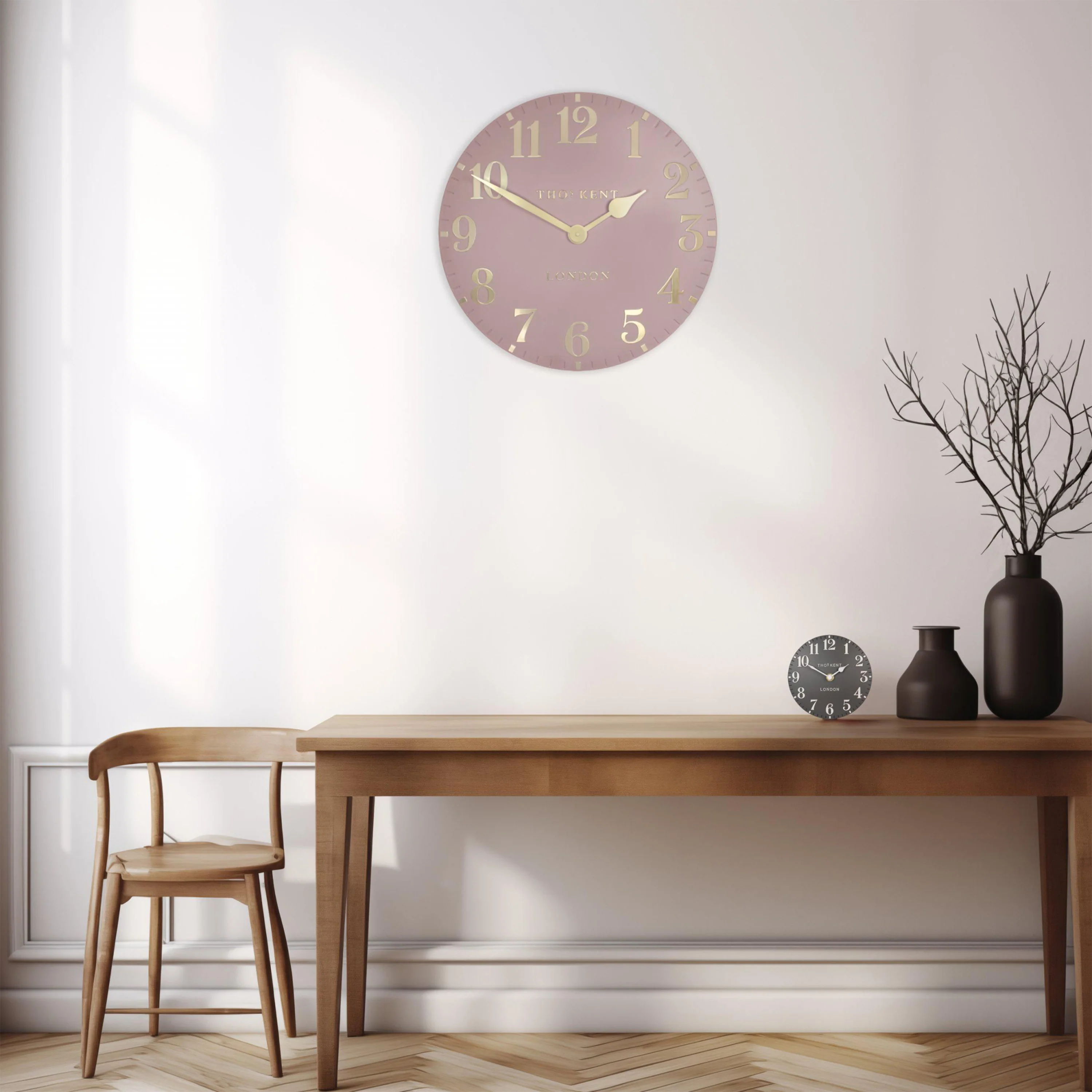 20 Arabic Wall Clock Blush Pink