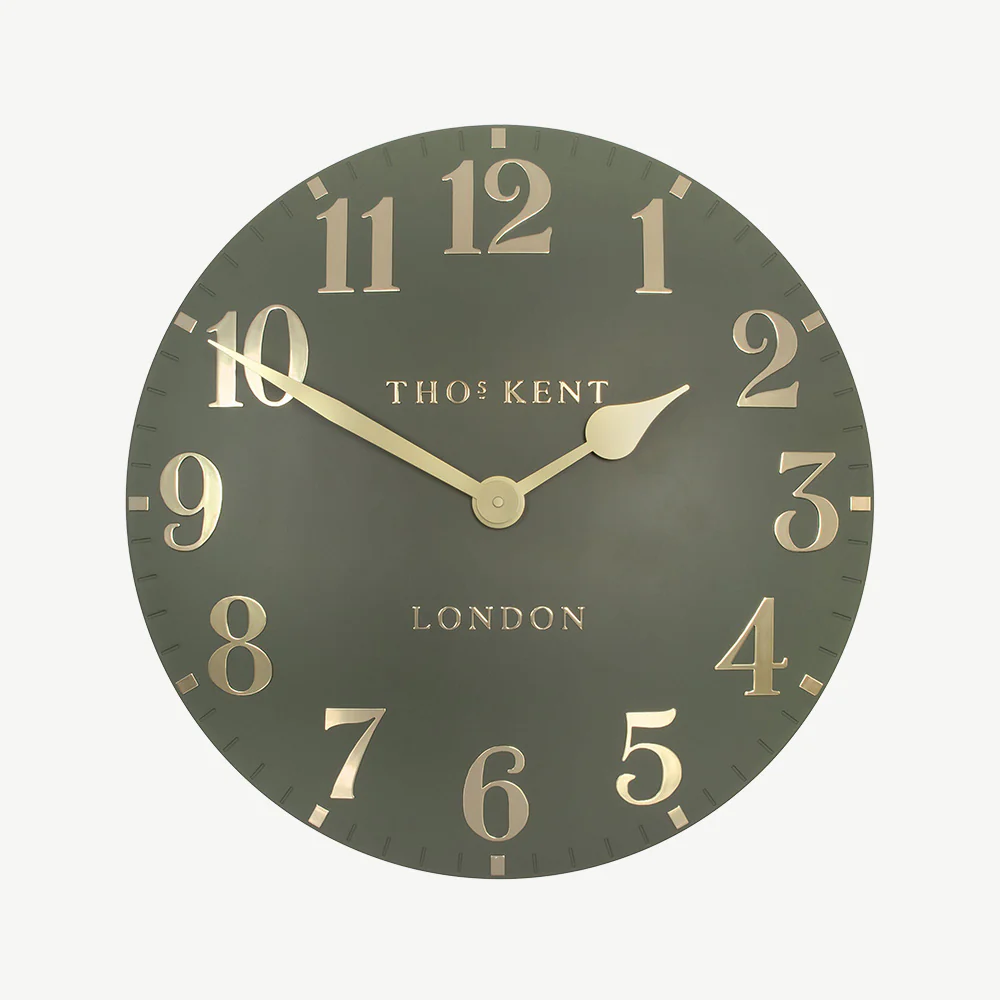 20" Arabic Wall Clock Lichen Green - Image 2