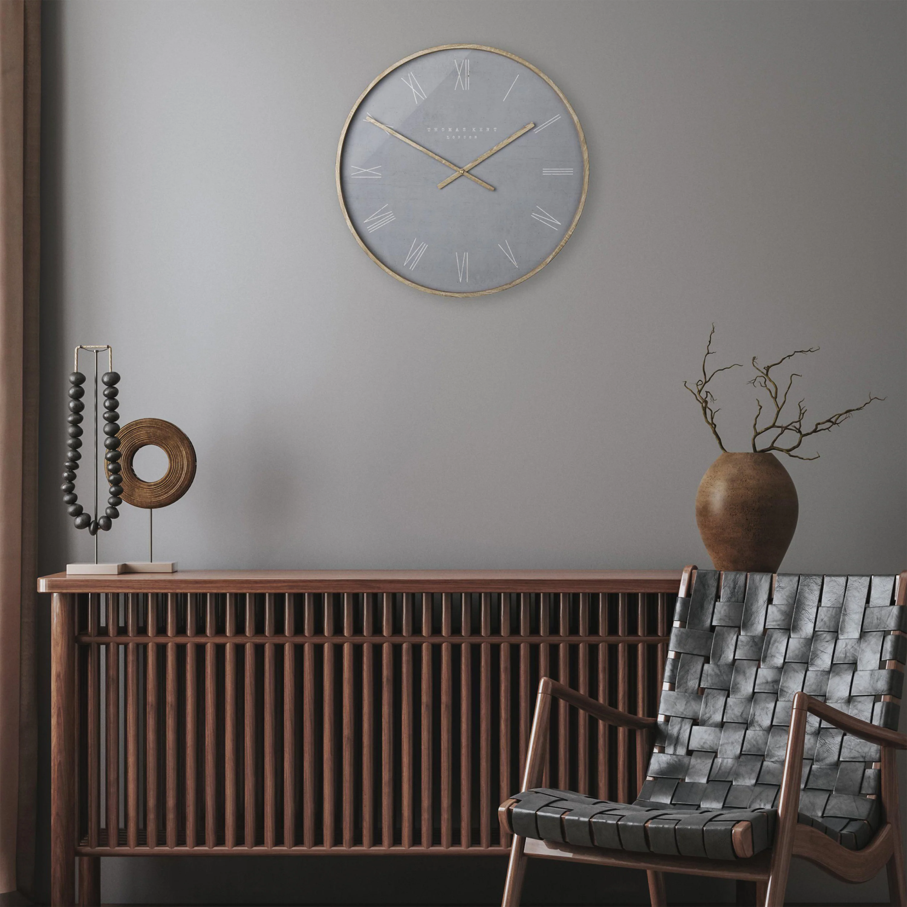 21" Nordic Wall Clock Cement