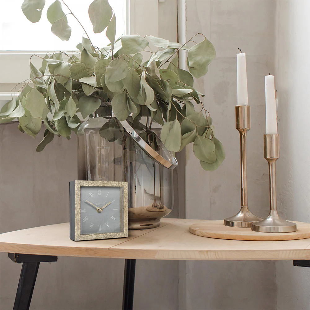 5" Nordic Mantel Clock Cement