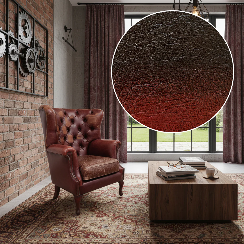 Albert Rub-off Leather Armchair - Image 6