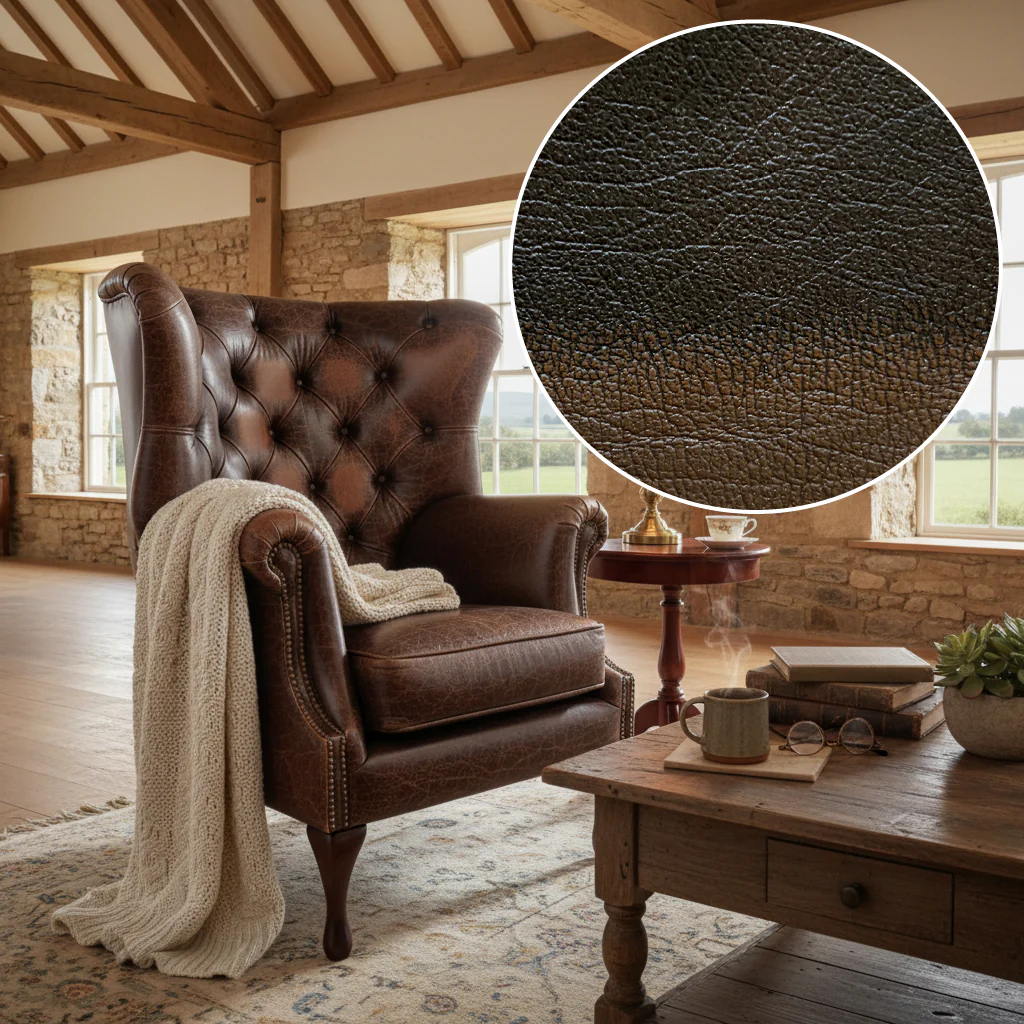 Albert Rub-off Leather Armchair - Image 9