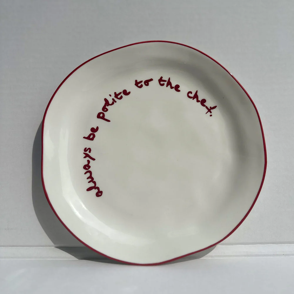 "Always be polite to the Chef" Red Decorative Plate - Image 7