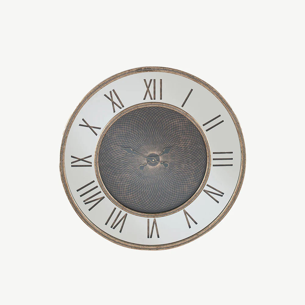 Antique Gold Geo Print Clock - Image 2