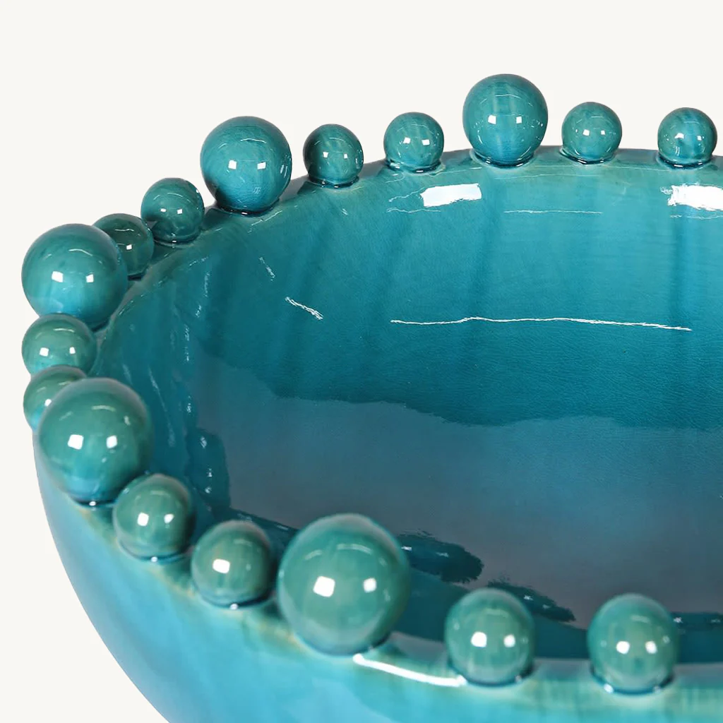 Aqua Ceramic Bobble Bowl - Image 3