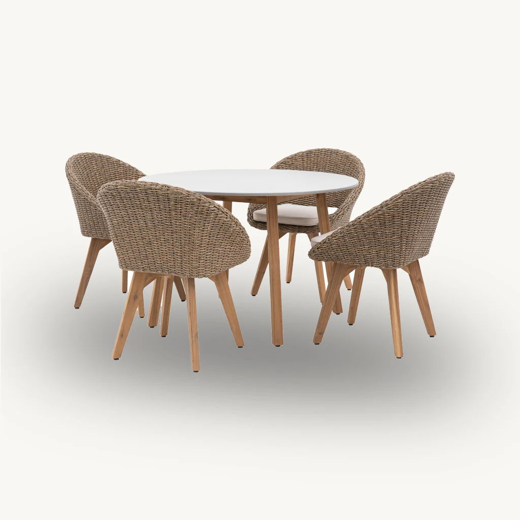 Santorini 4 Seater Outdoor Dining Set - Image 5