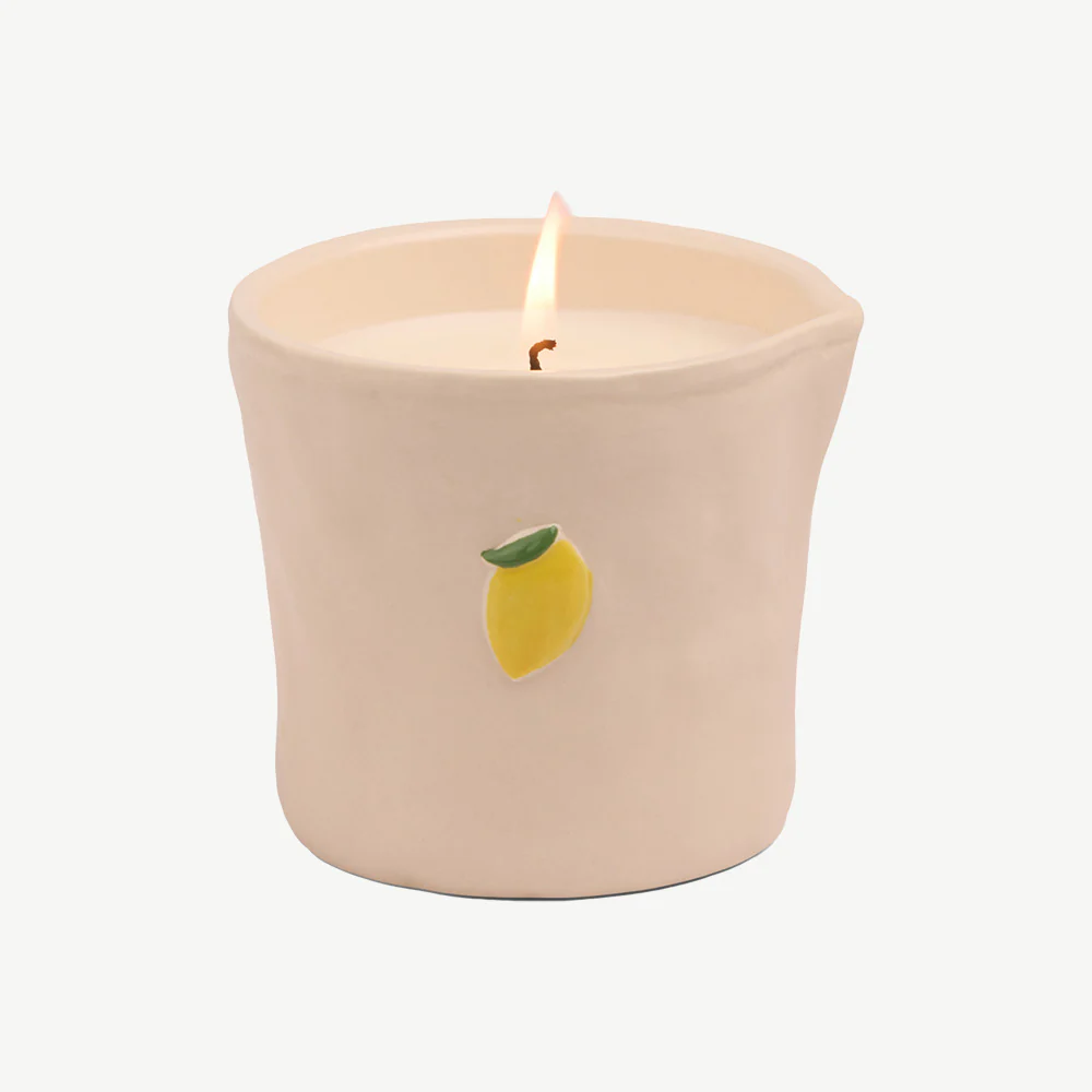 Bistro Lemon Ceramic Candle