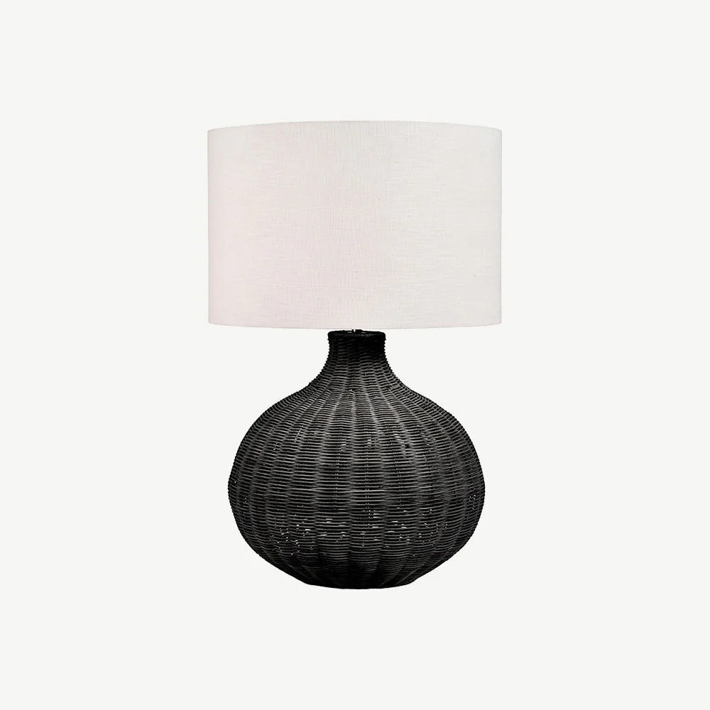 Black Rattan Table Lamp - Image 2