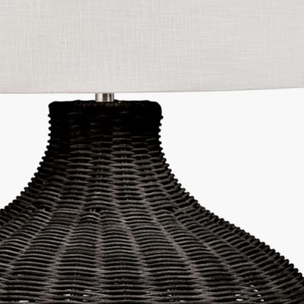 Black Rattan Table Lamp - Image 3