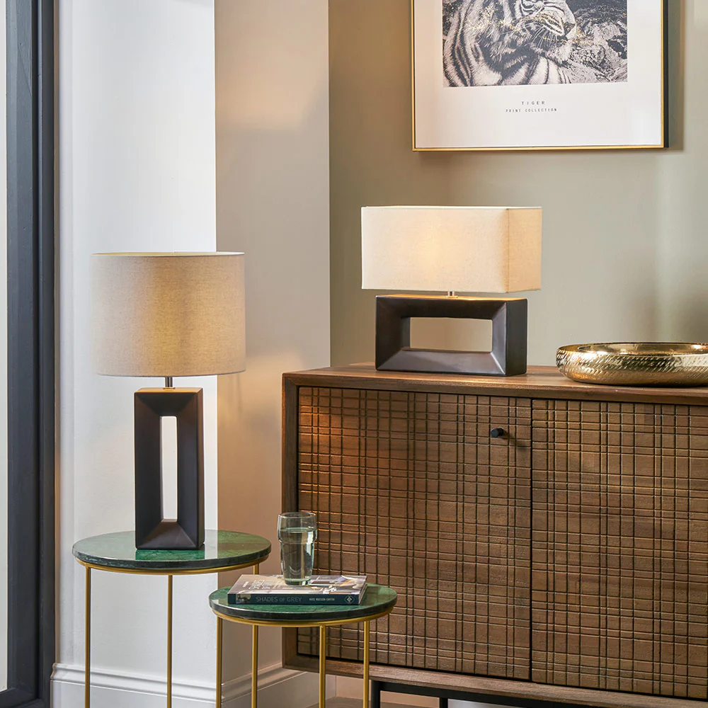 Black Block Table Lamp - Image 2