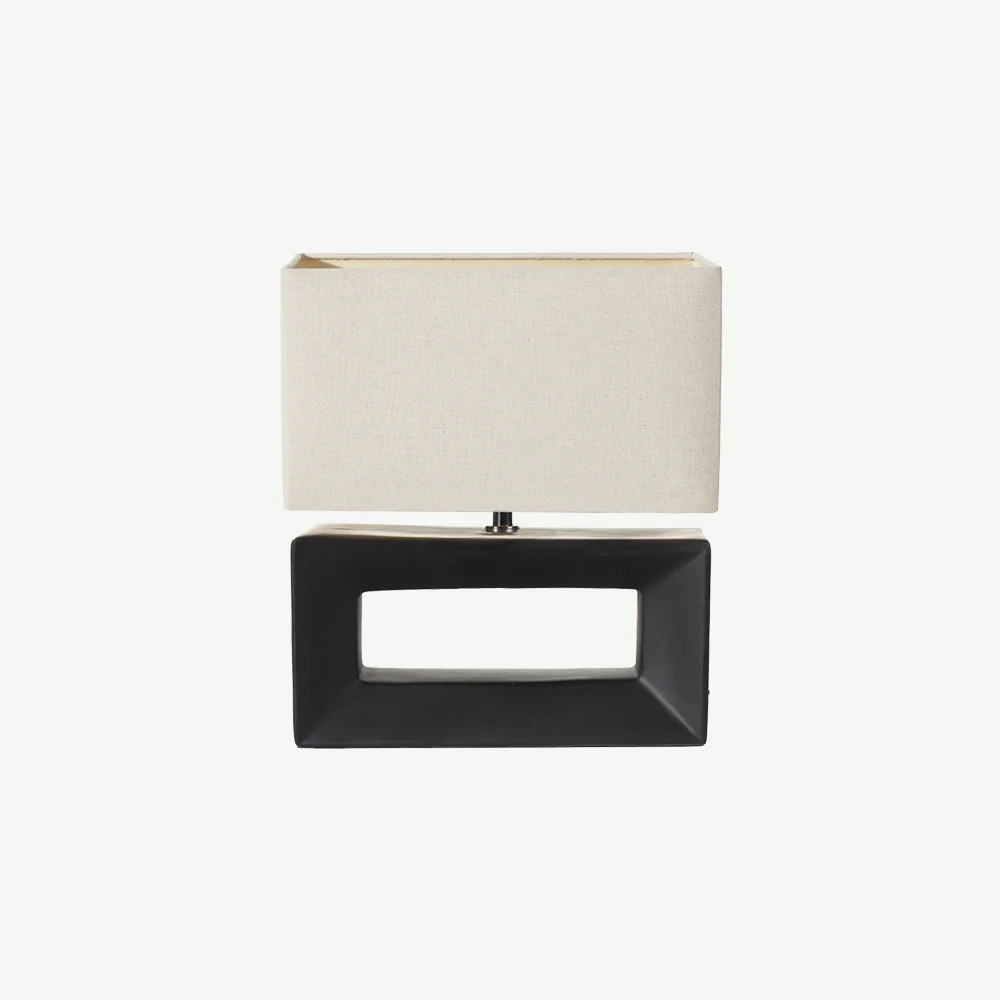 Black Block Table Lamp - Image 3
