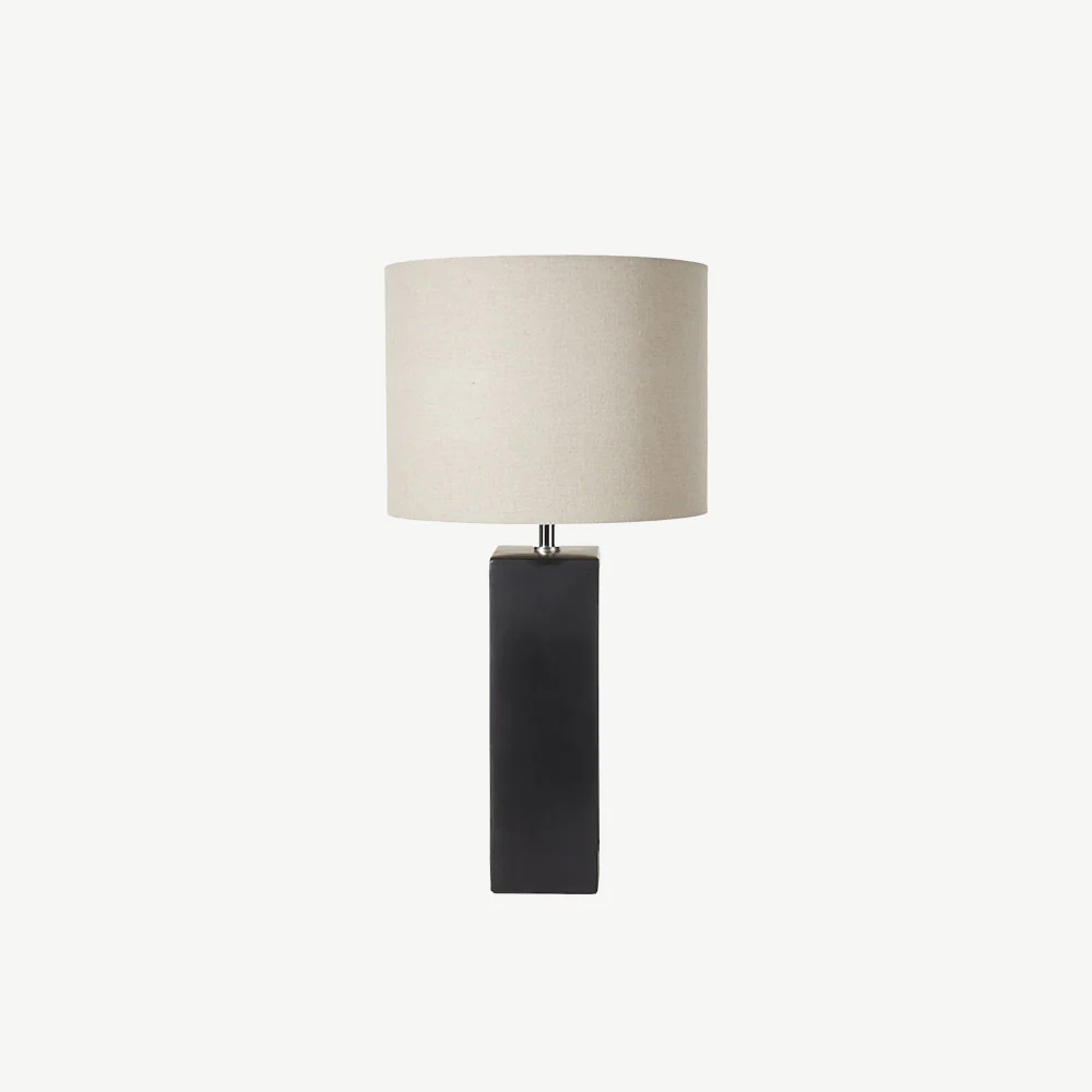 Black Tall Block Table Lamp - Image 3