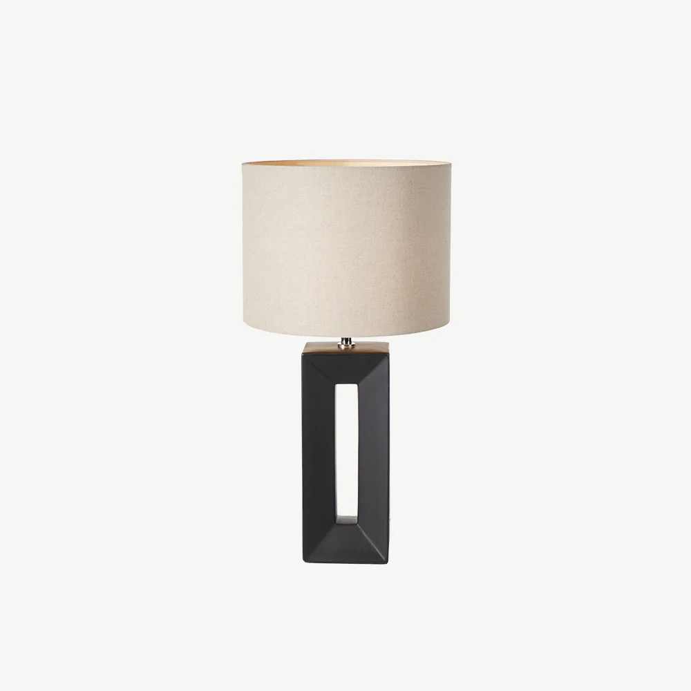 Black Tall Block Table Lamp - Image 4