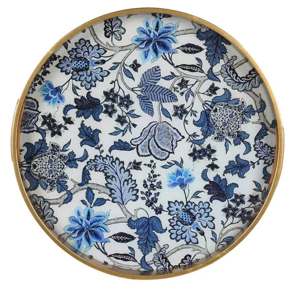 Blue Floral Tray - Image 4