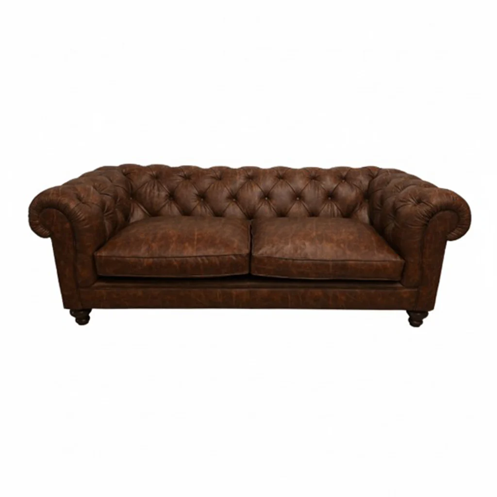 Britannia Rub-off Leather Sofa - Image 3