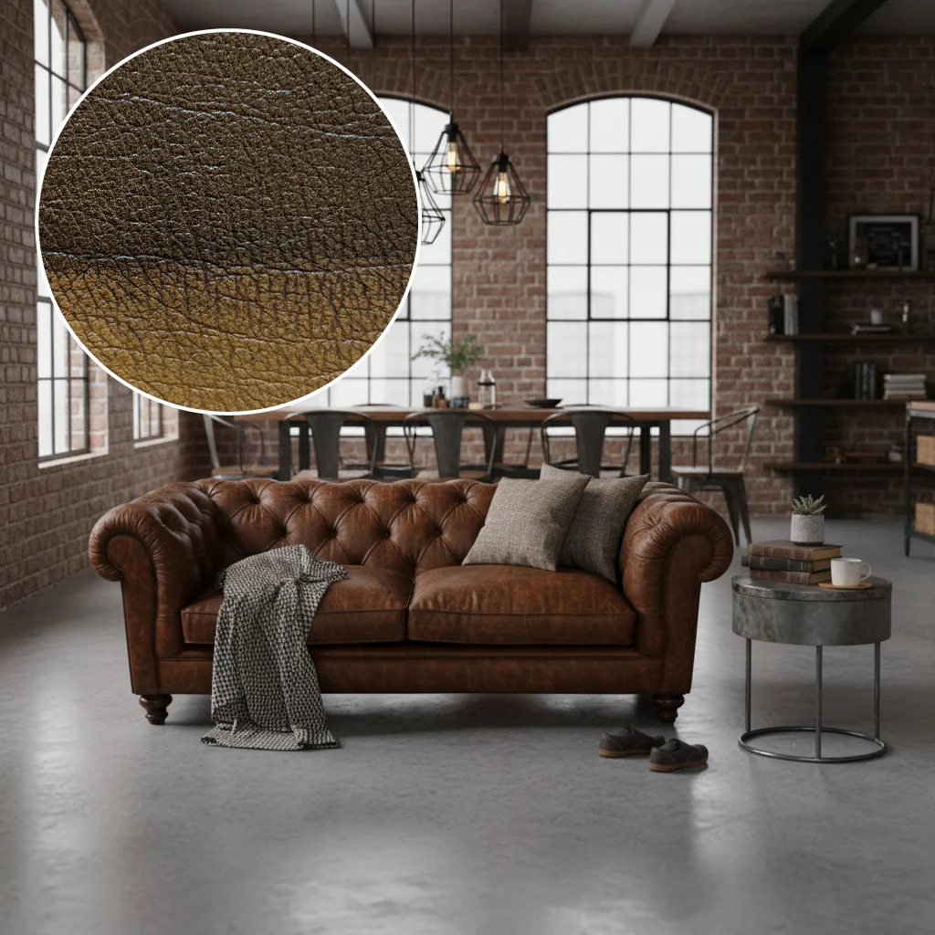 Britannia Rub-off Leather Sofa - Image 5
