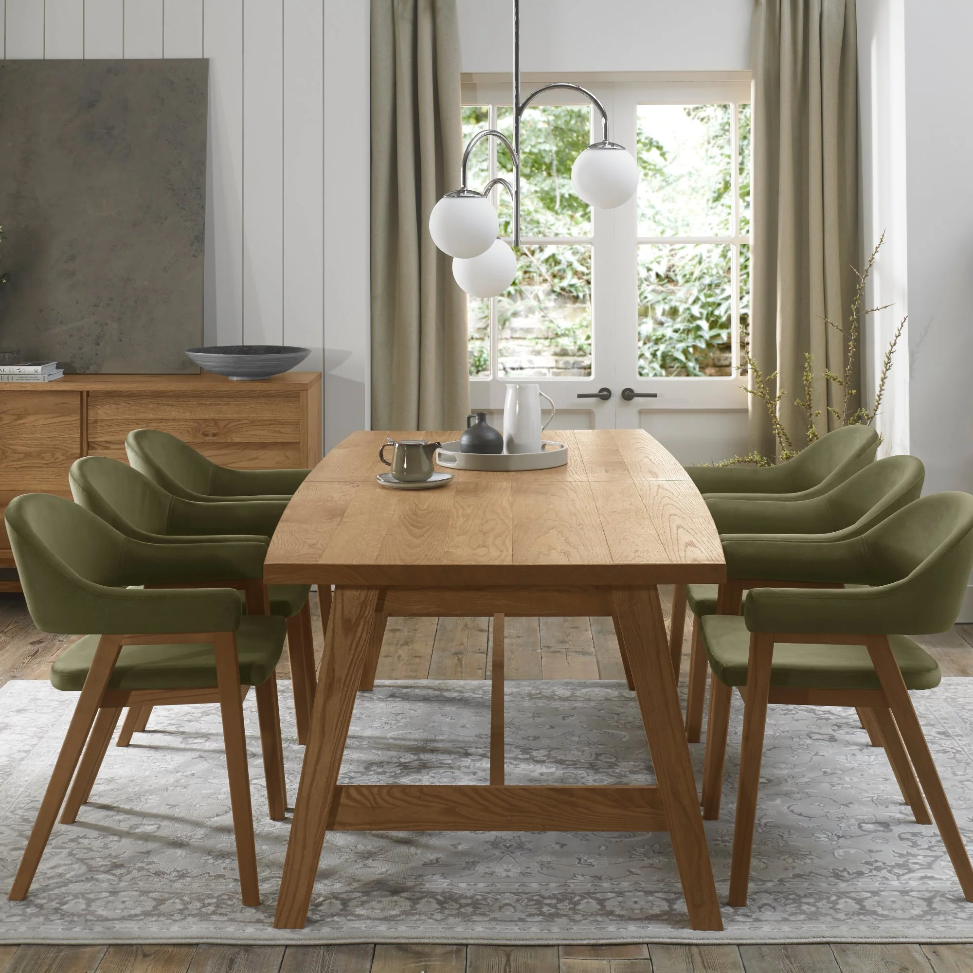 Highgate Rustic Oak 220-265cm Extending Dining Table - Image 2