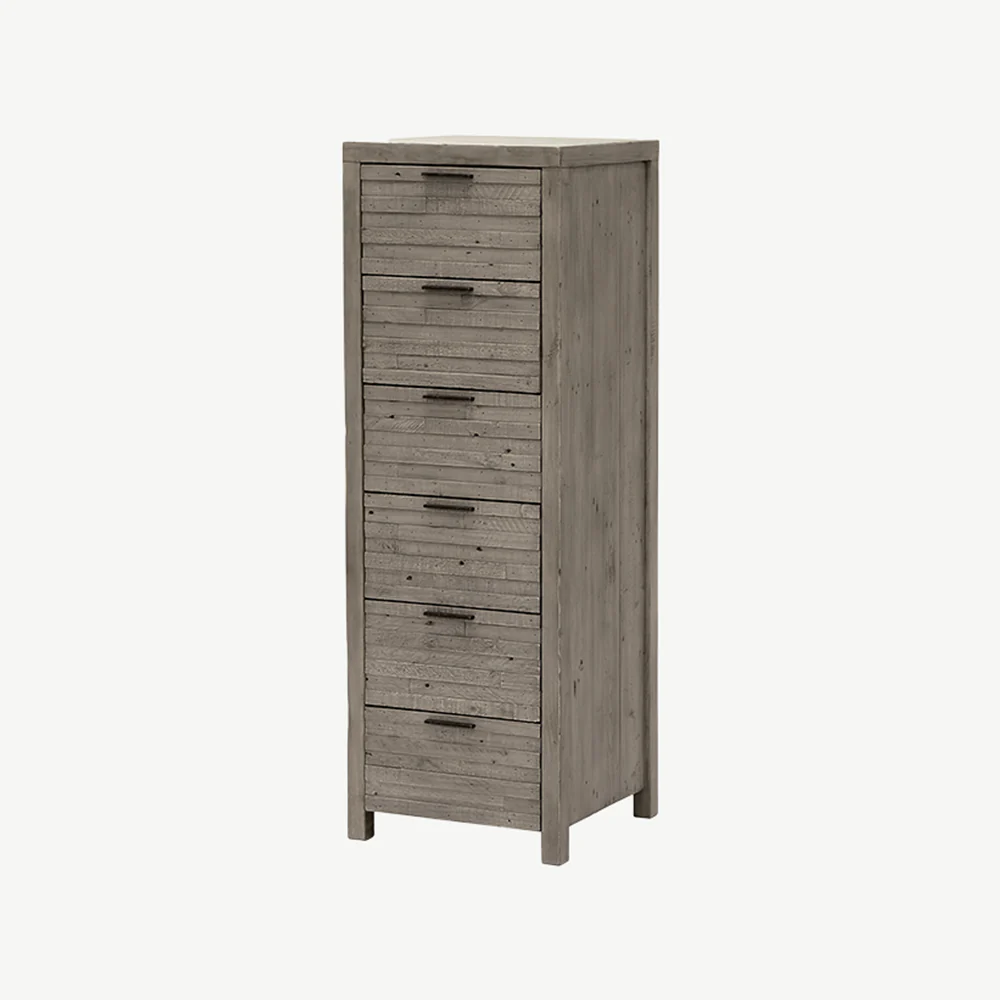 Camia Grey 6 Drawer Tallboy - Image 4