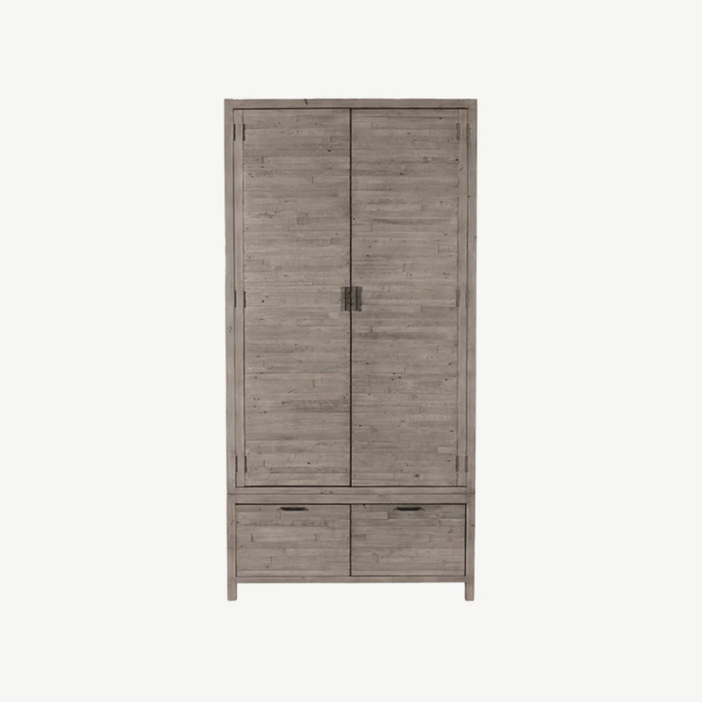 Camia Grey Double Wardrobe