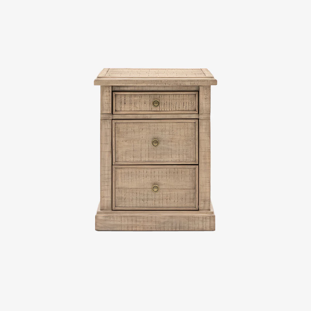 Cheviot 3 Drawer Bedside Table - Image 4