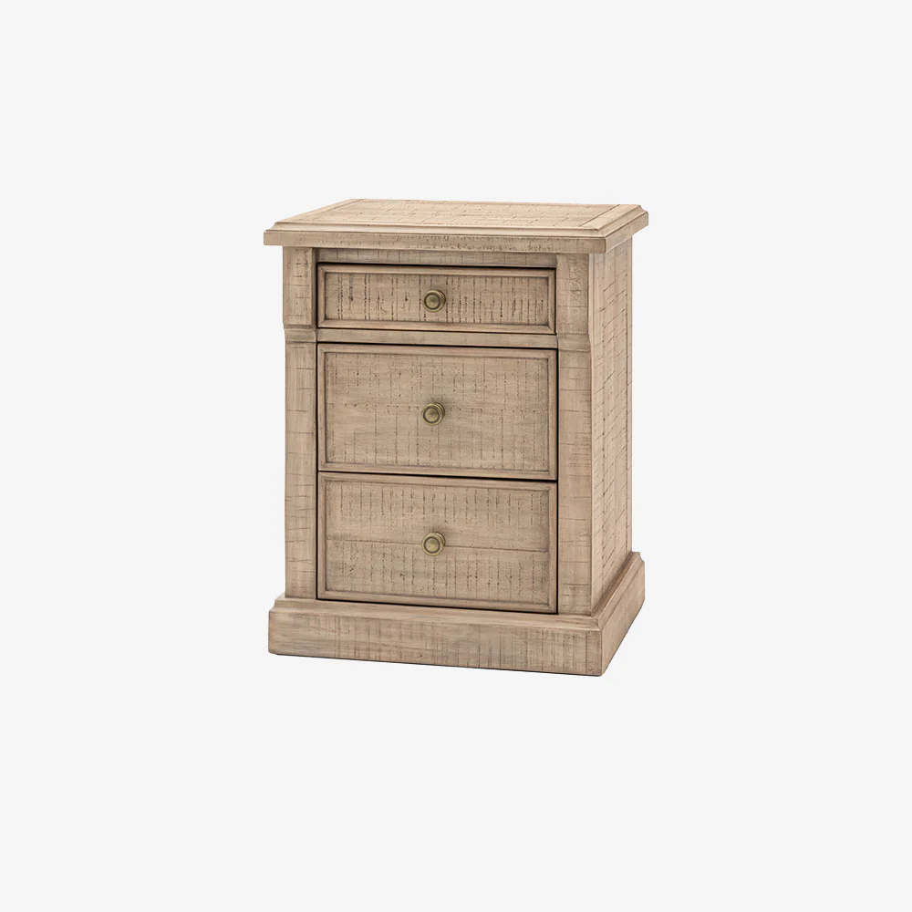 Cheviot 3 Drawer Bedside Table - Image 5