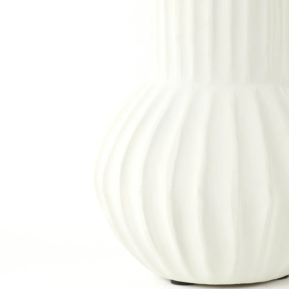 Cream Ribbed Vase - Image 6