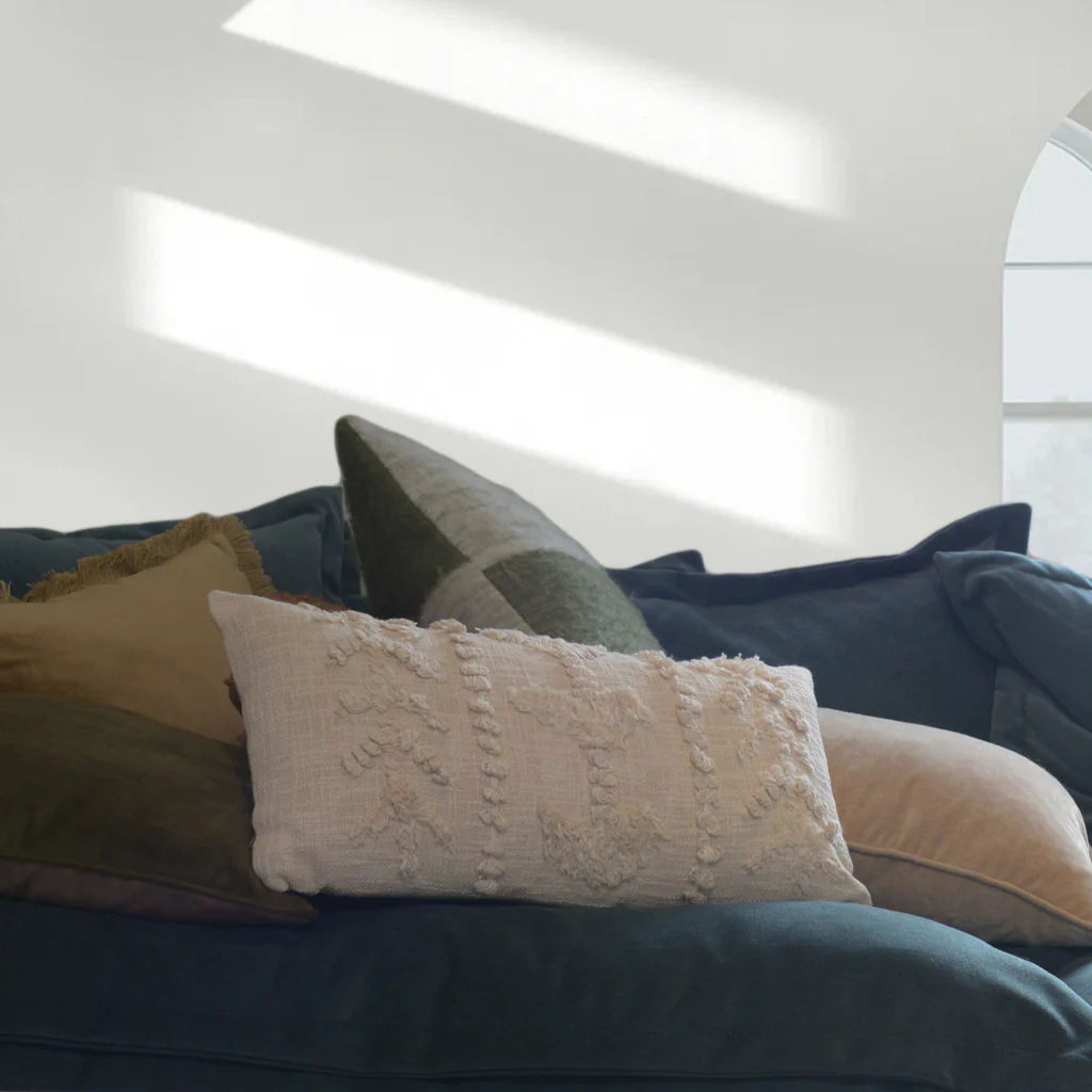 Cream Woven Bolster Cushion