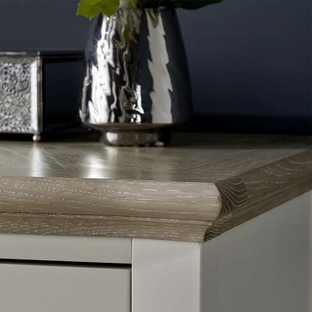 Dieppe Washed Oak & Grey 1 Drawer Nightstand - Image 3