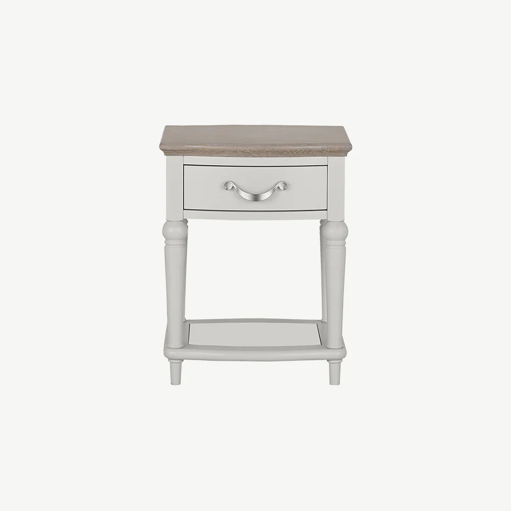 Dieppe Washed Oak & Grey 1 Drawer Nightstand - Image 4