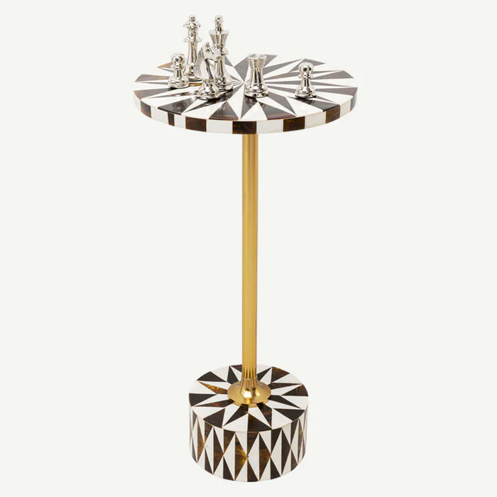 Domero Star Brown and White Side Table