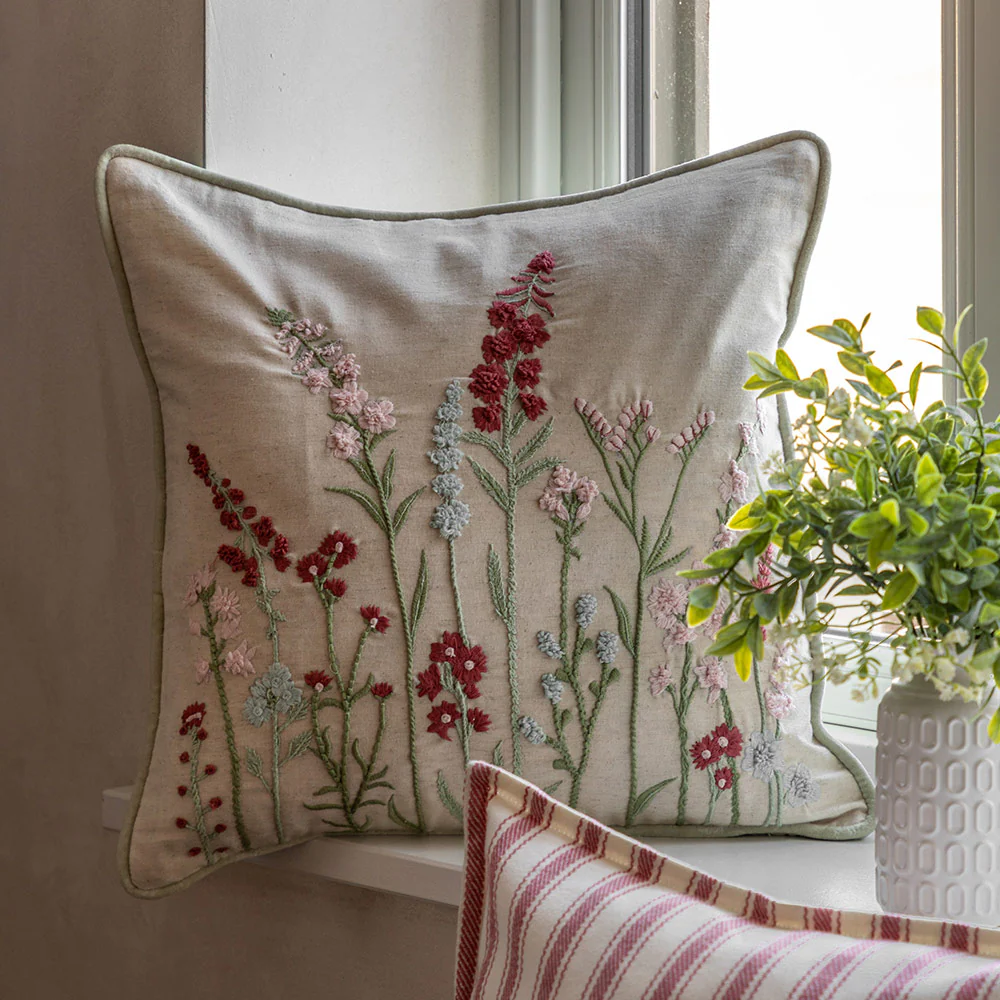 Embroidered Meadow Cushion - Image 2