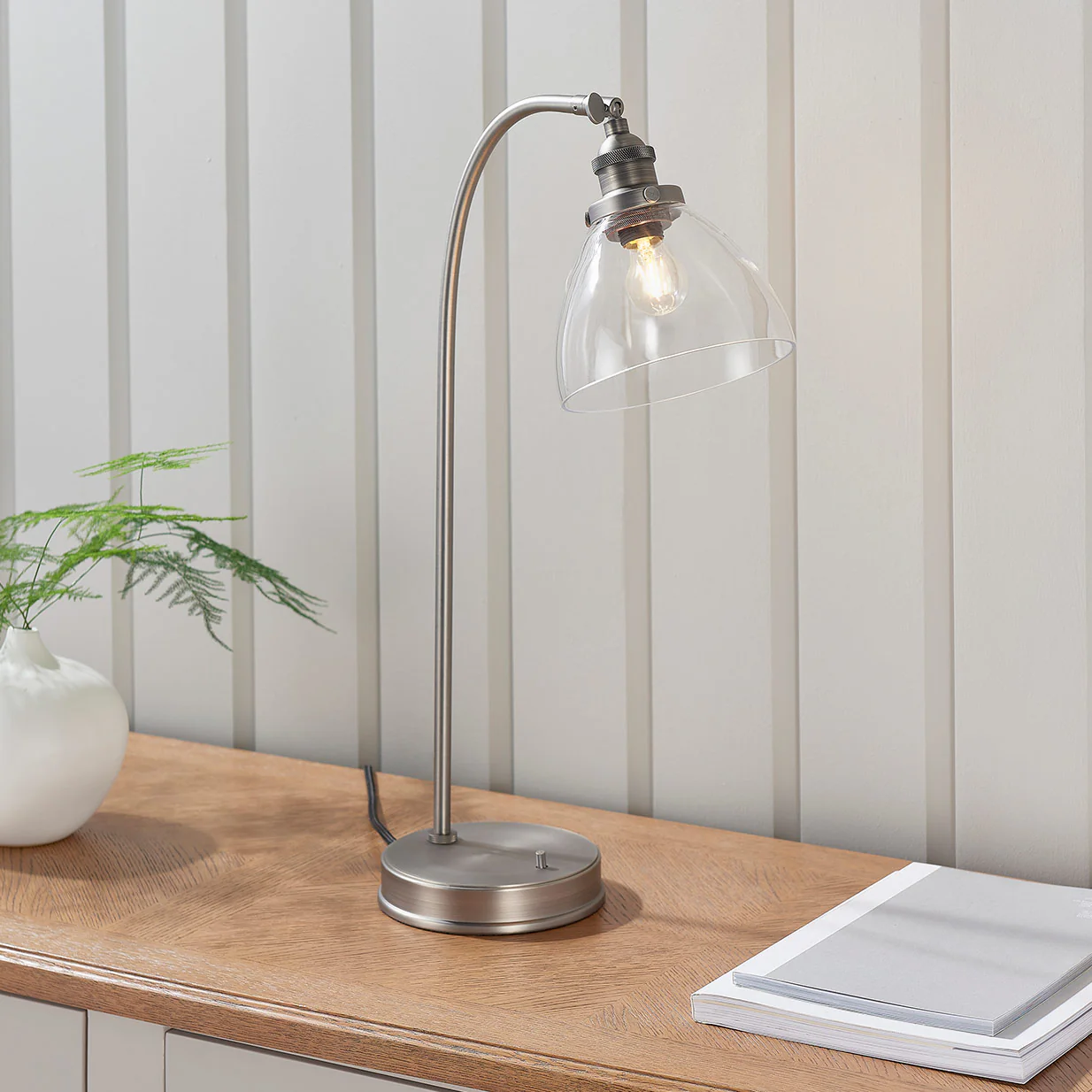 Tatton Brushed Silver Table Lamp - Image 6