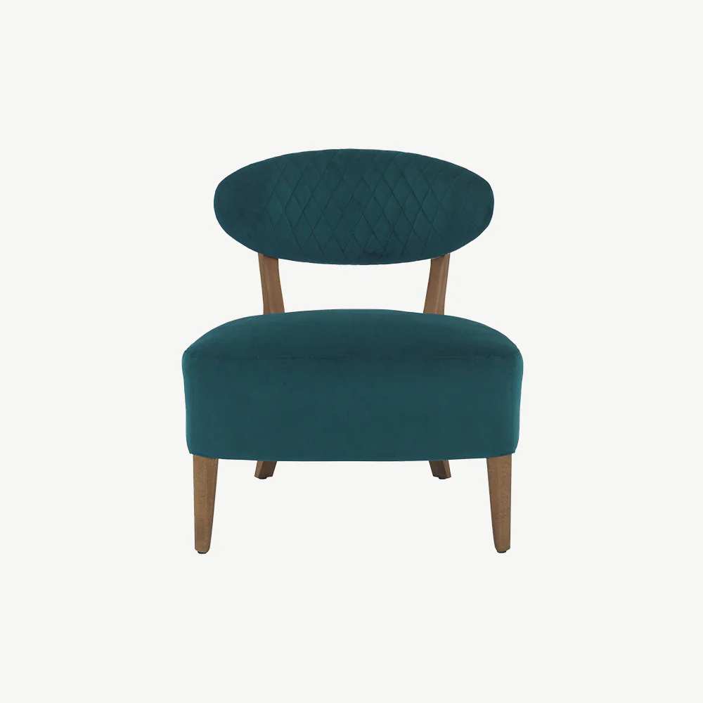 Estela Casual Sea Green Velvet Fabric Chair