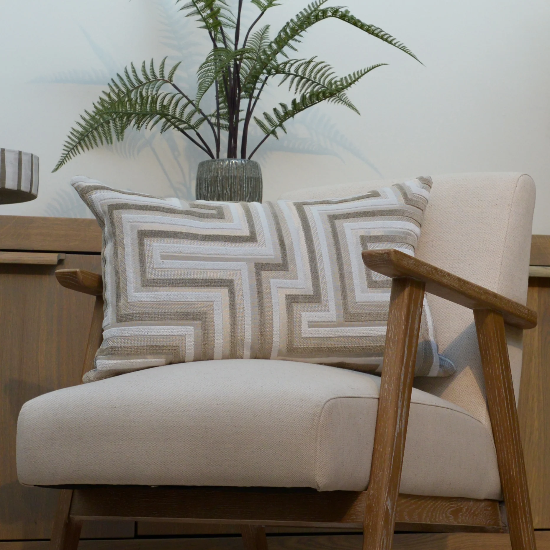 Geomteric Velvet Bolster Cushion - Image 2