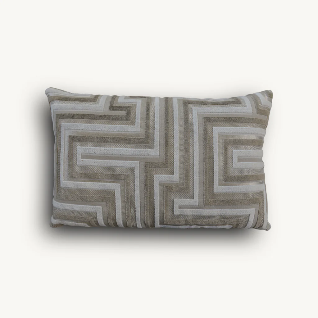 Geomteric Velvet Bolster Cushion - Image 3