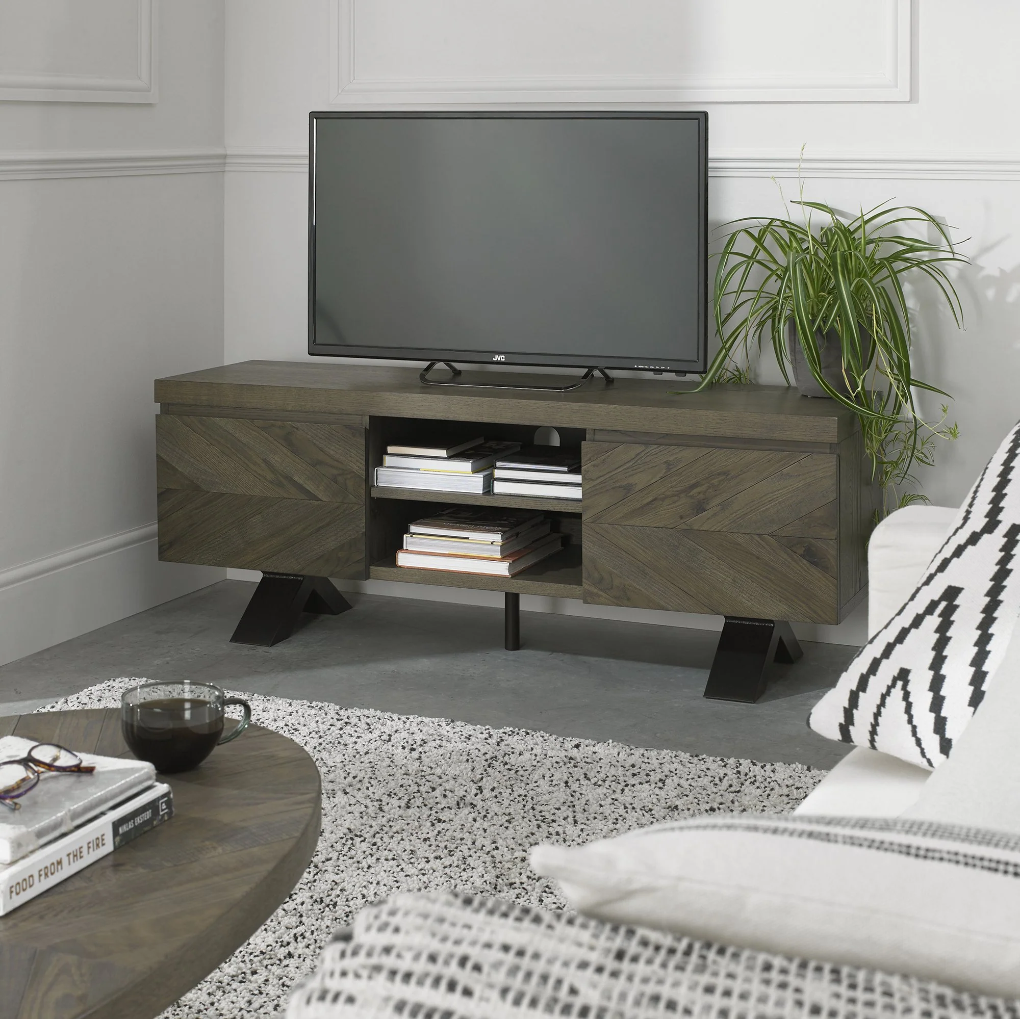 Glendale Fumed Oak Entertainment Unit