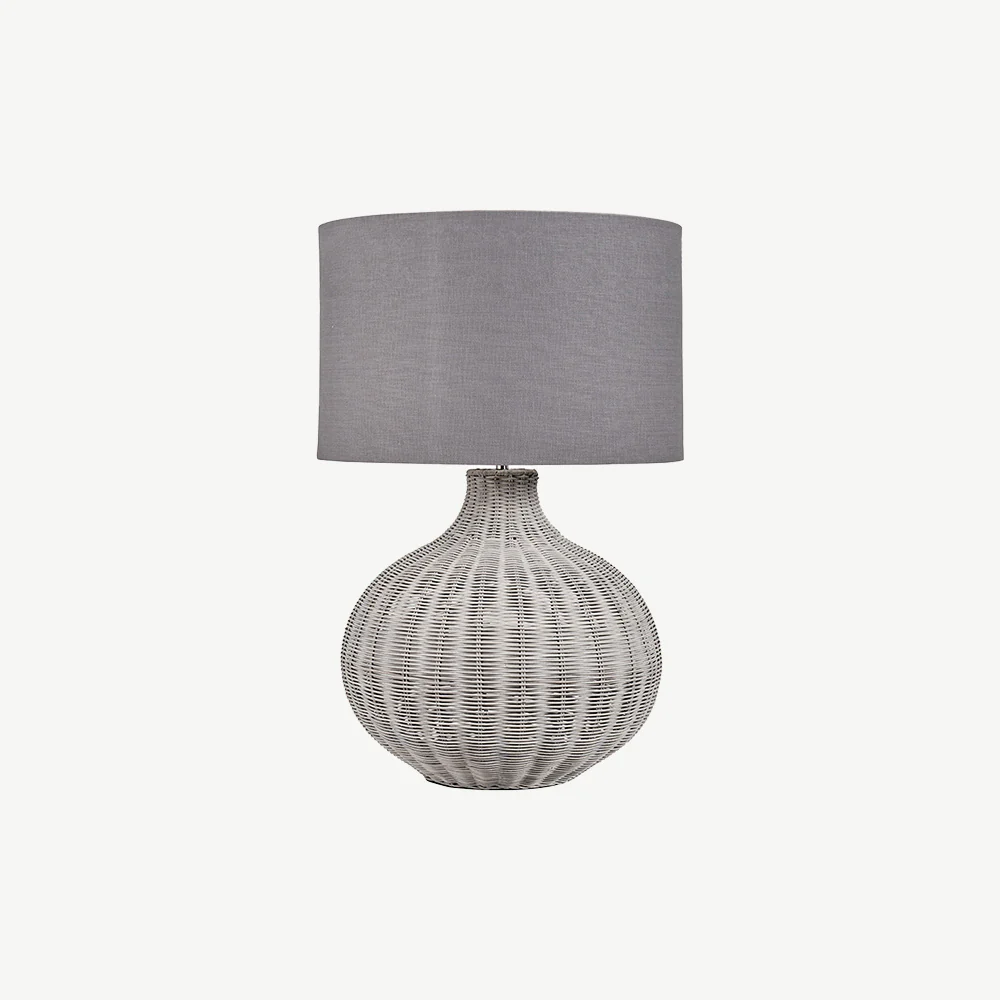 Grey Wash Rattan Table Lamp - Image 2