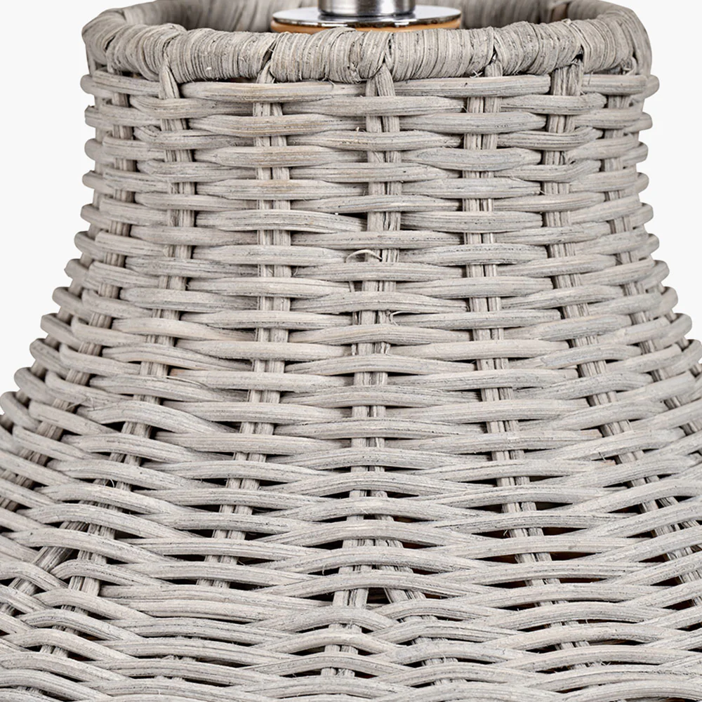 Grey Wash Rattan Table Lamp - Image 4