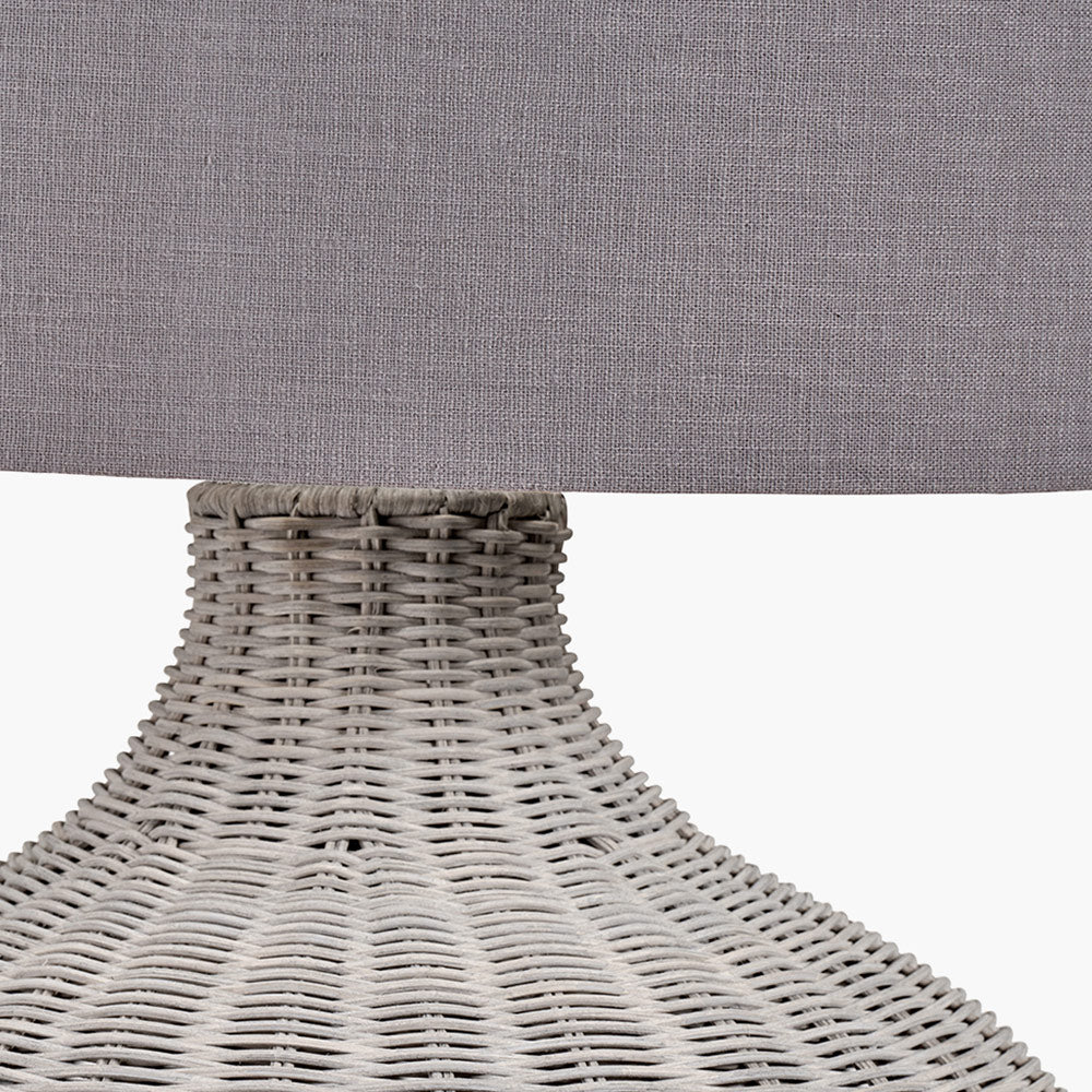 Grey Wash Rattan Table Lamp - Image 6