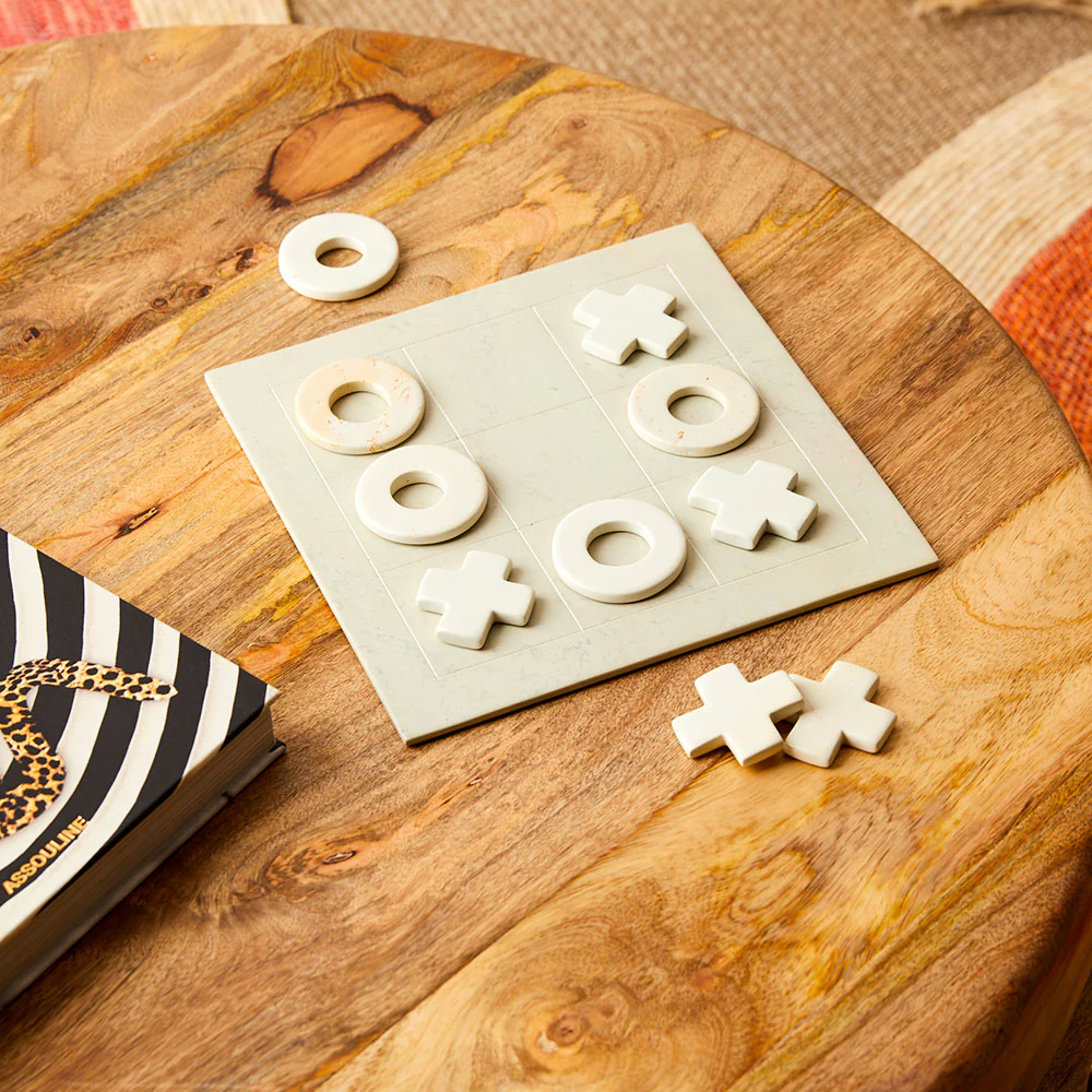Hand Carved Soapstone Tic-Tac-Toe Game Set - Image 4
