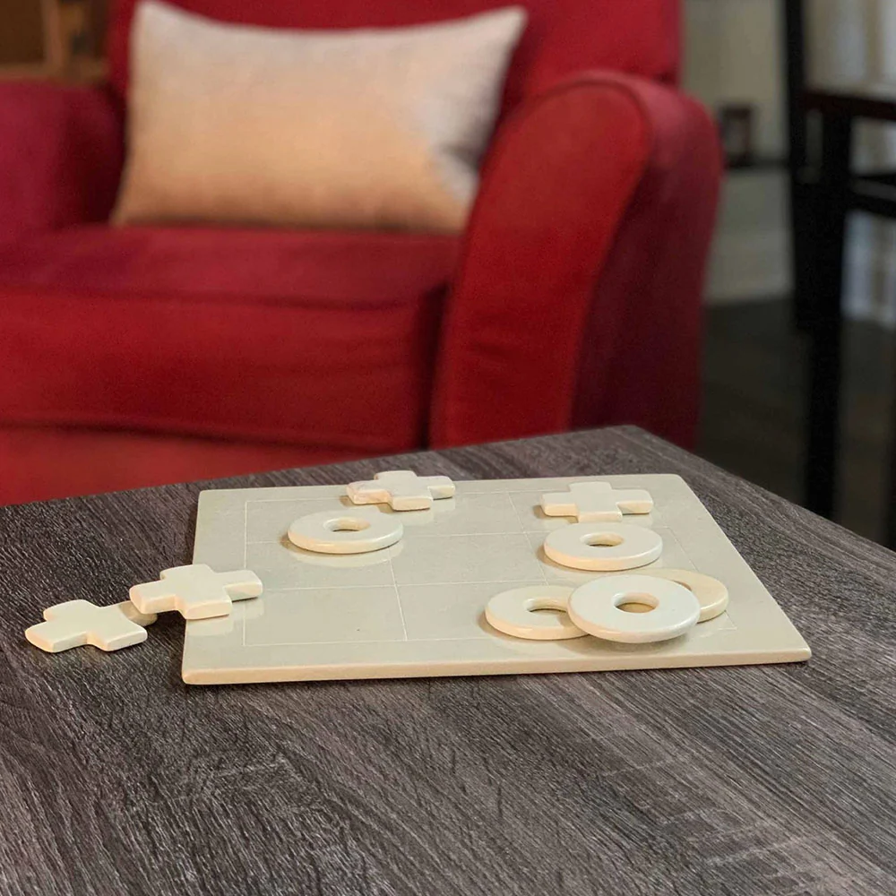 Hand Carved Soapstone Tic-Tac-Toe Game Set - Image 5
