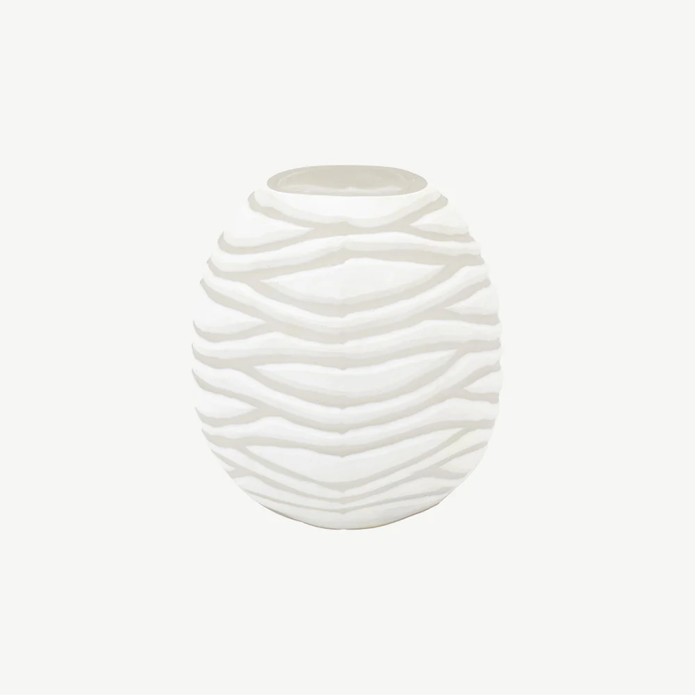 Handblown Carved Glass Vase