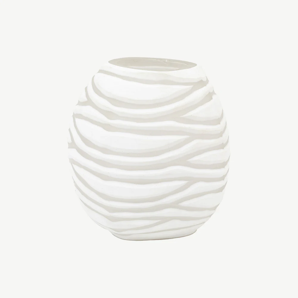 Handblown Carved Glass Vase - Image 5