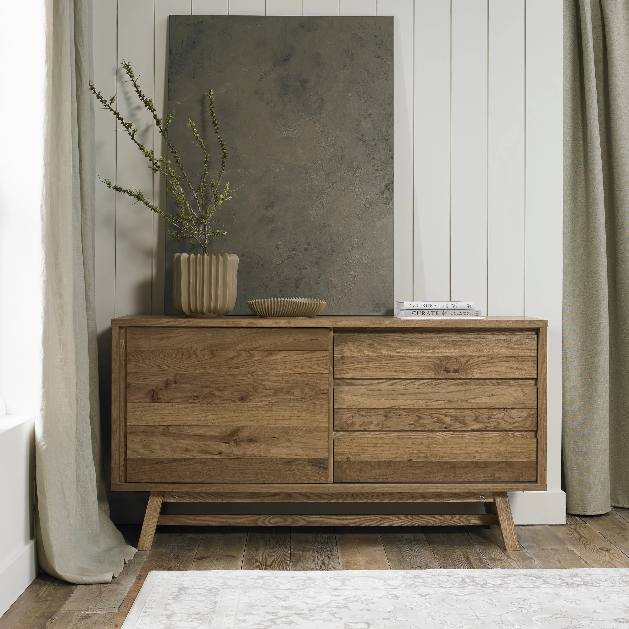 Highgate Rustic Oak Wide Sideboard