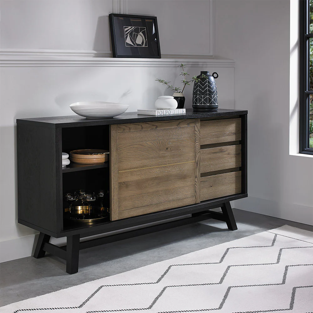 Highgate Weathered Oak Wide Sideboard