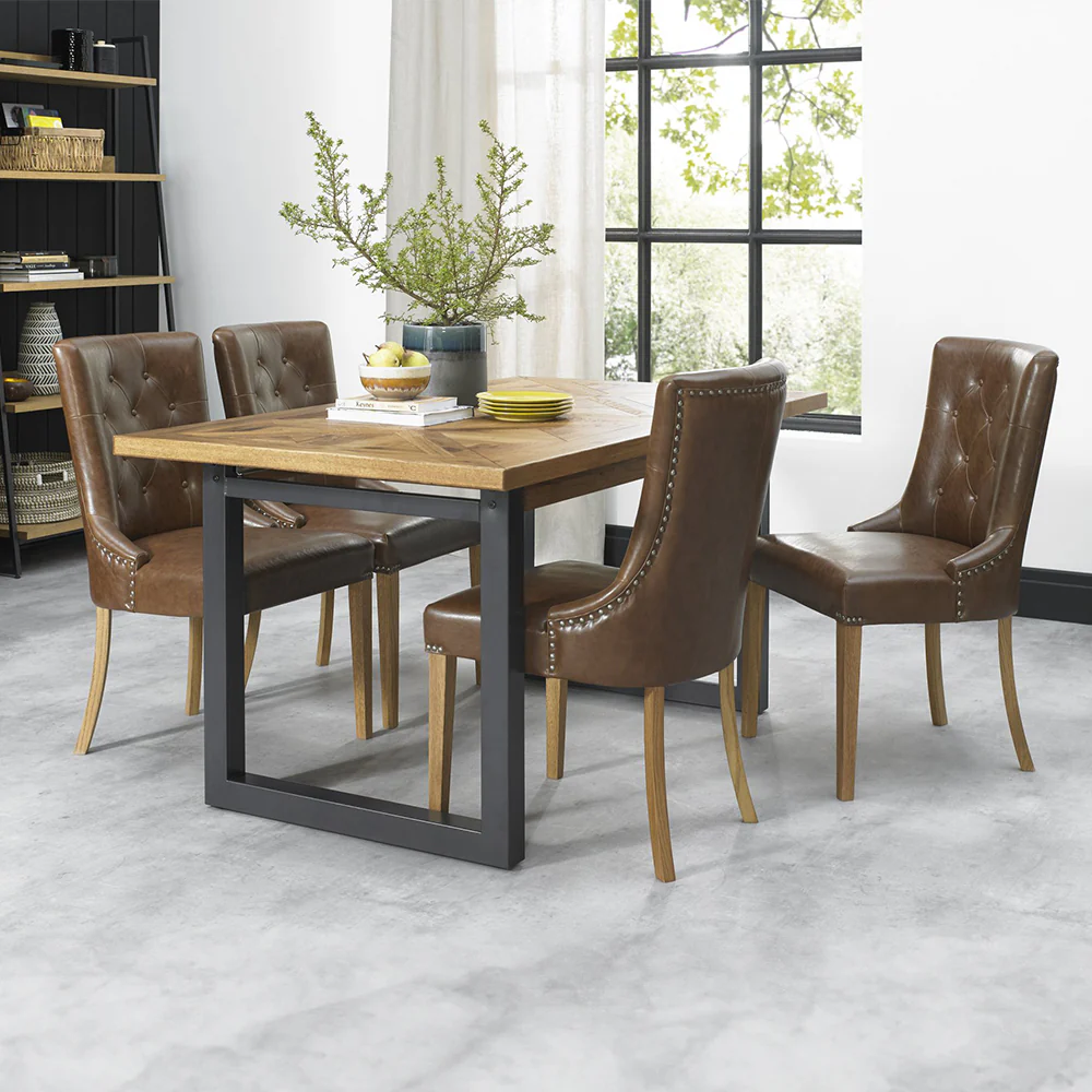 Hindon Rustic Oak 158-203cm Extending Dining Table - Image 2
