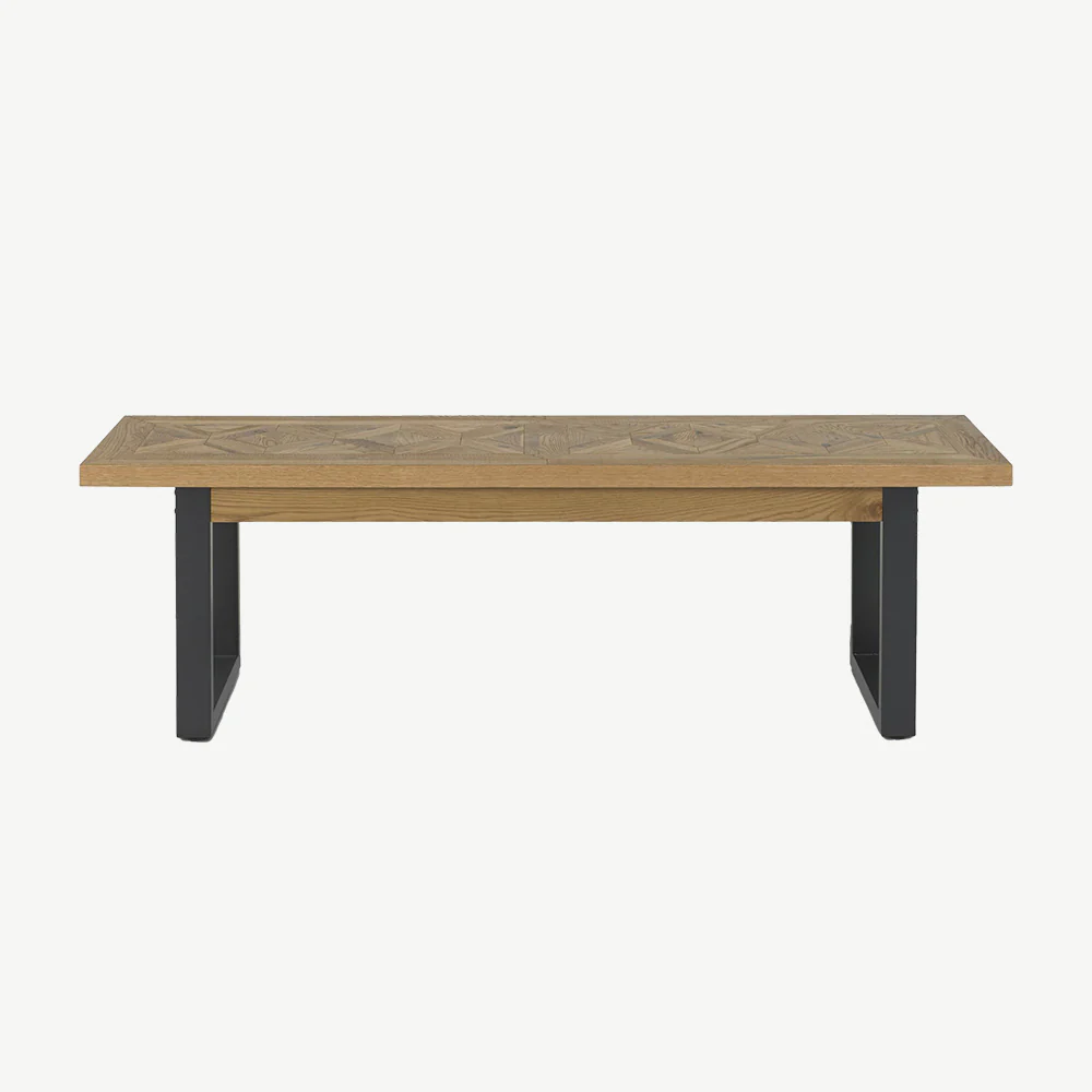 Hindon Rustic Oak Bench - Image 3