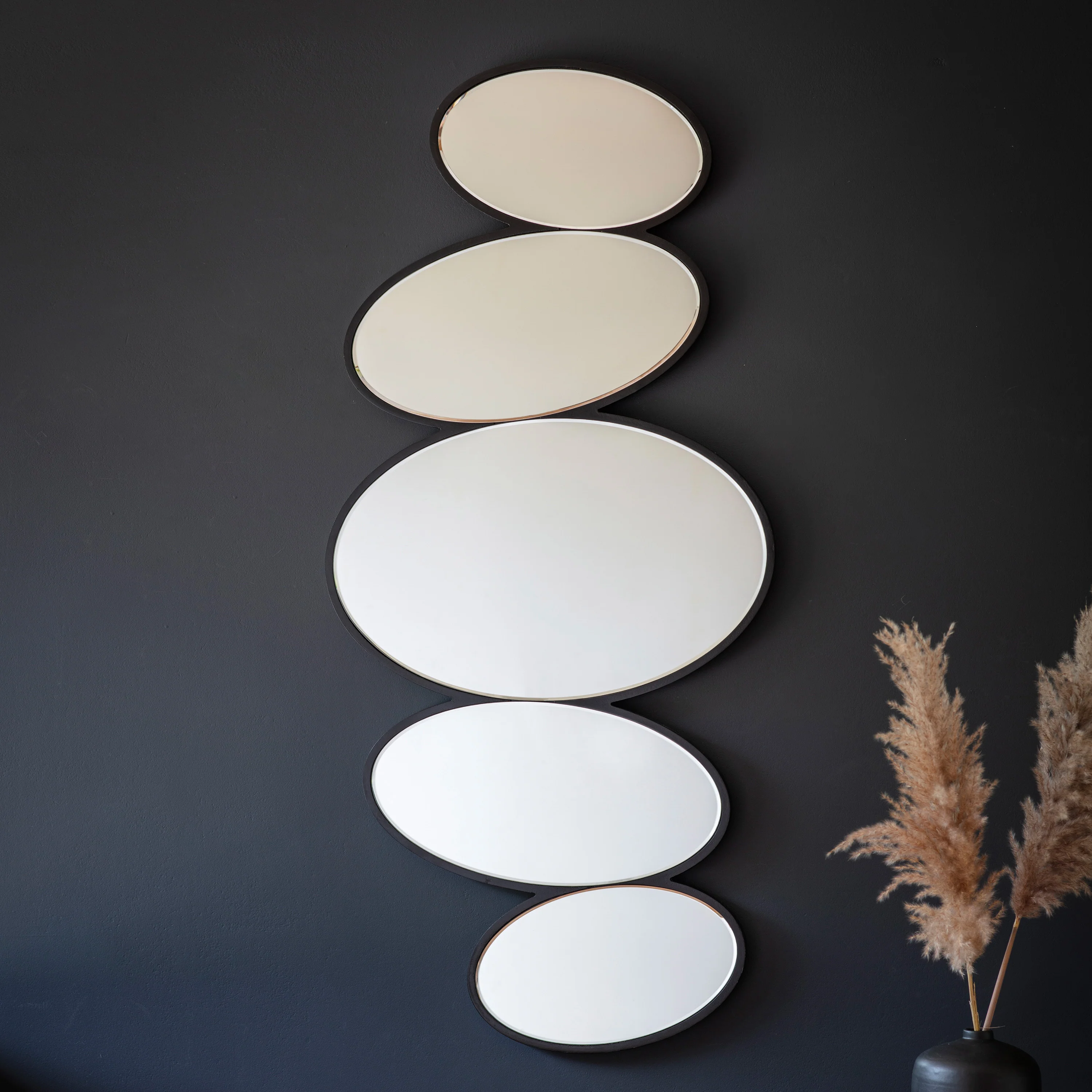 Jakarta Black Pebble Stack Mirror