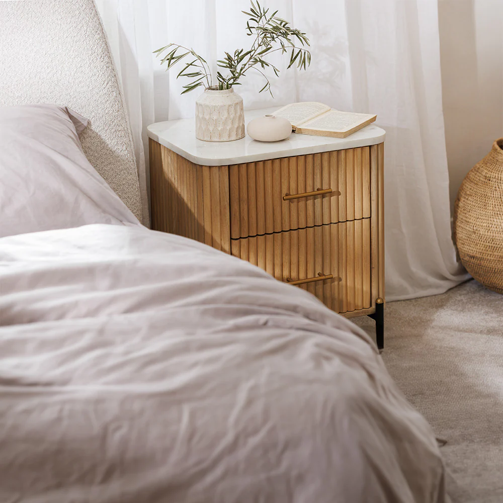 Java 2 Drawer Bedside Table - Image 2