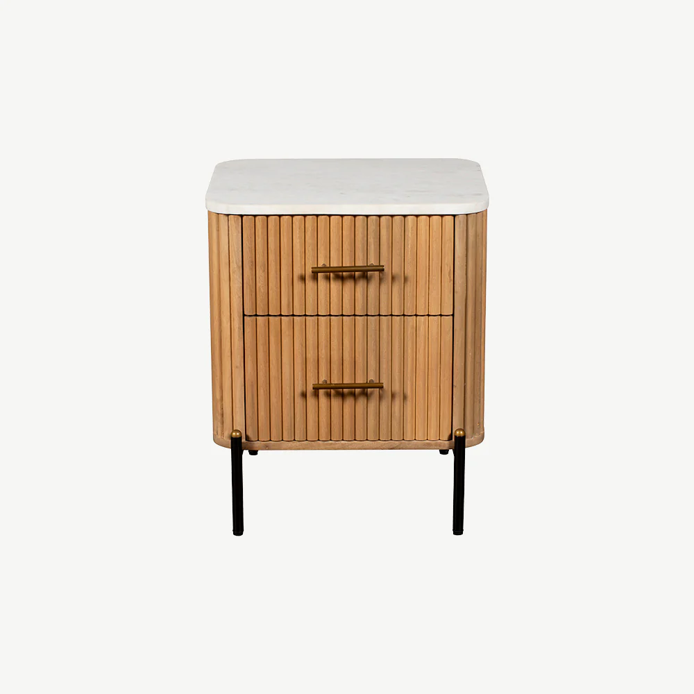 Java 2 Drawer Bedside Table - Image 3